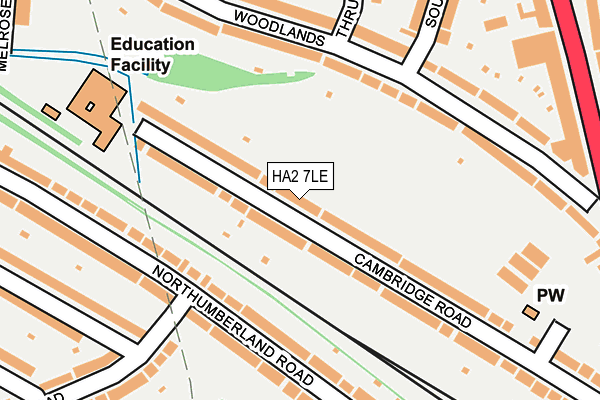HA2 7LE map - OS OpenMap – Local (Ordnance Survey)