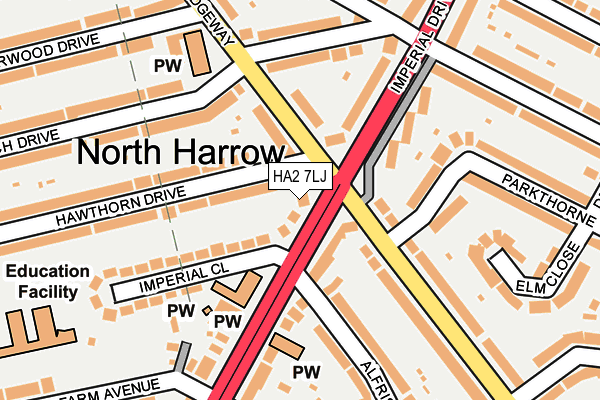 HA2 7LJ map - OS OpenMap – Local (Ordnance Survey)