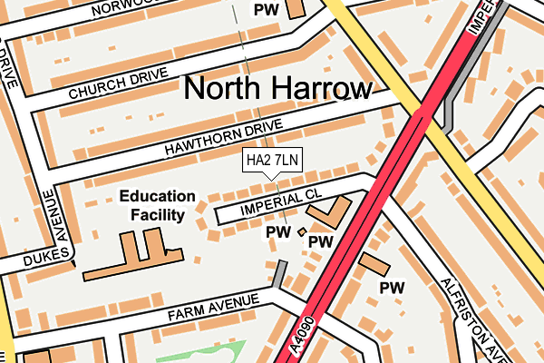 HA2 7LN map - OS OpenMap – Local (Ordnance Survey)