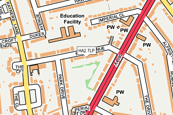HA2 7LP map - OS OpenMap – Local (Ordnance Survey)