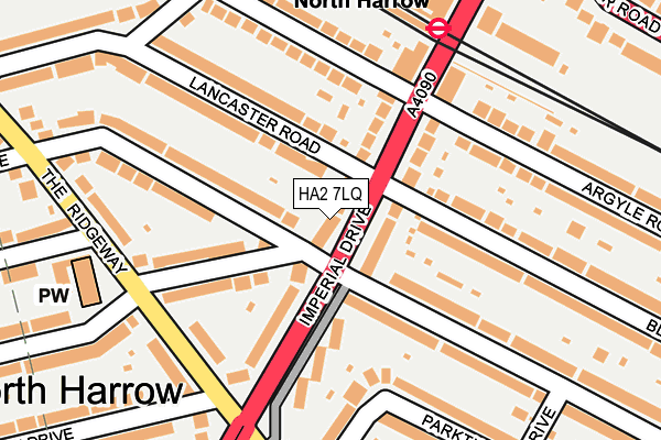 HA2 7LQ map - OS OpenMap – Local (Ordnance Survey)