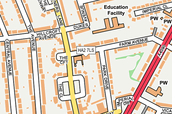 HA2 7LS map - OS OpenMap – Local (Ordnance Survey)