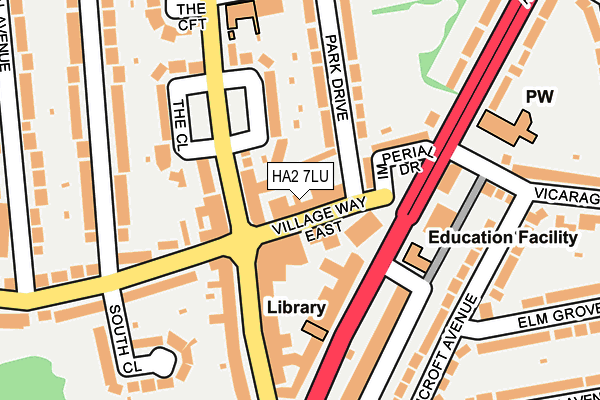 HA2 7LU map - OS OpenMap – Local (Ordnance Survey)