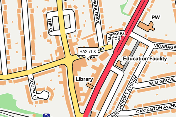 HA2 7LX map - OS OpenMap – Local (Ordnance Survey)