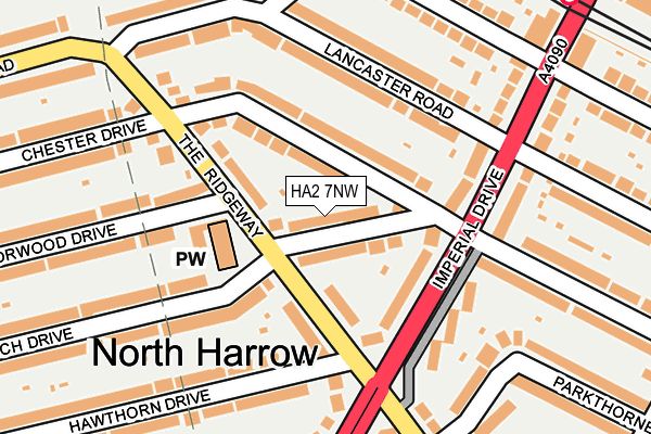 HA2 7NW map - OS OpenMap – Local (Ordnance Survey)