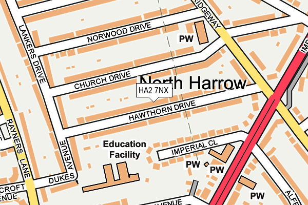 HA2 7NX map - OS OpenMap – Local (Ordnance Survey)
