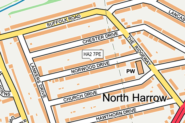 HA2 7PE map - OS OpenMap – Local (Ordnance Survey)