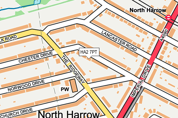 HA2 7PT map - OS OpenMap – Local (Ordnance Survey)