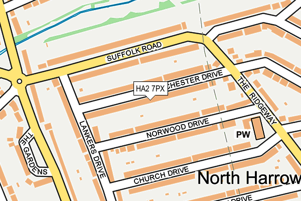 HA2 7PX map - OS OpenMap – Local (Ordnance Survey)