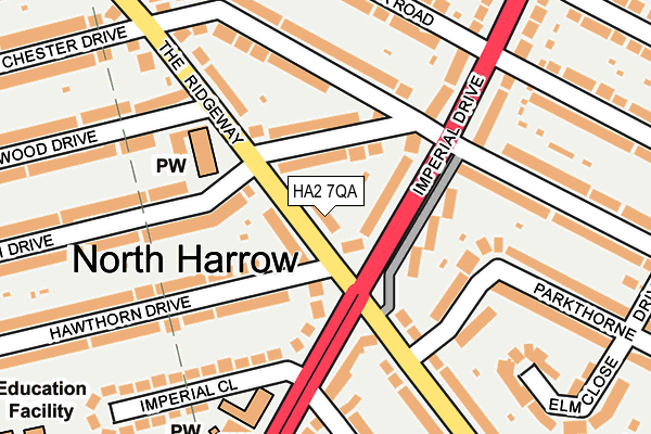 HA2 7QA map - OS OpenMap – Local (Ordnance Survey)