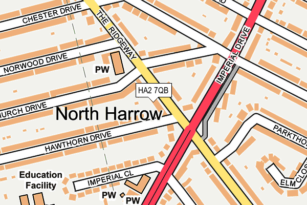 HA2 7QB map - OS OpenMap – Local (Ordnance Survey)