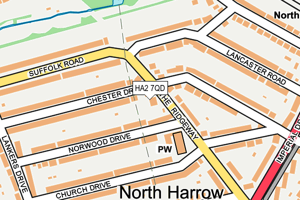 HA2 7QD map - OS OpenMap – Local (Ordnance Survey)