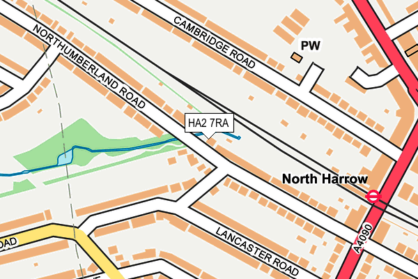 HA2 7RA map - OS OpenMap – Local (Ordnance Survey)