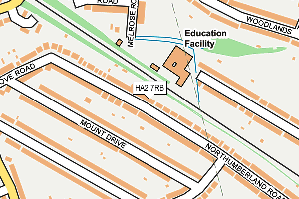 HA2 7RB map - OS OpenMap – Local (Ordnance Survey)