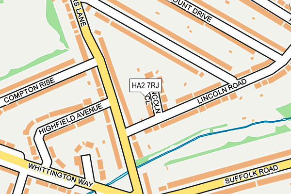 HA2 7RJ map - OS OpenMap – Local (Ordnance Survey)
