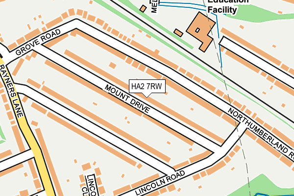 HA2 7RW map - OS OpenMap – Local (Ordnance Survey)