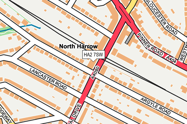 HA2 7SW map - OS OpenMap – Local (Ordnance Survey)