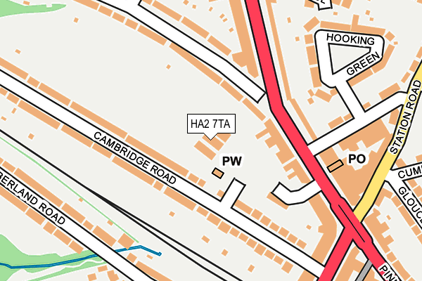 HA2 7TA map - OS OpenMap – Local (Ordnance Survey)