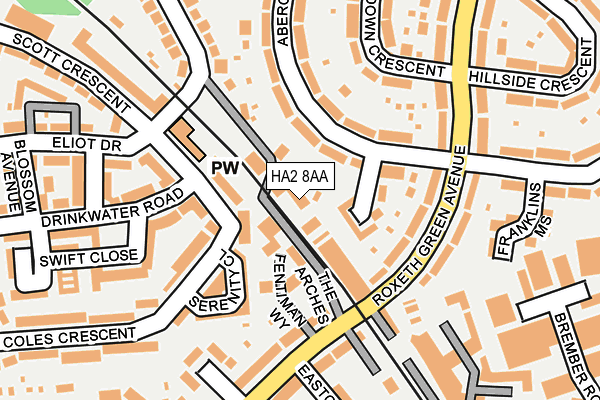 HA2 8AA map - OS OpenMap – Local (Ordnance Survey)