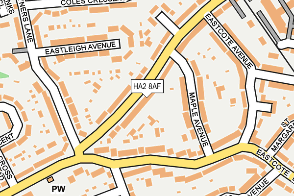 HA2 8AF map - OS OpenMap – Local (Ordnance Survey)