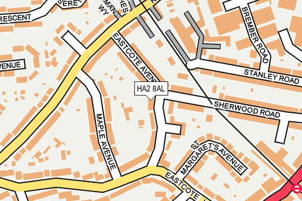 HA2 8AL map - OS OpenMap – Local (Ordnance Survey)