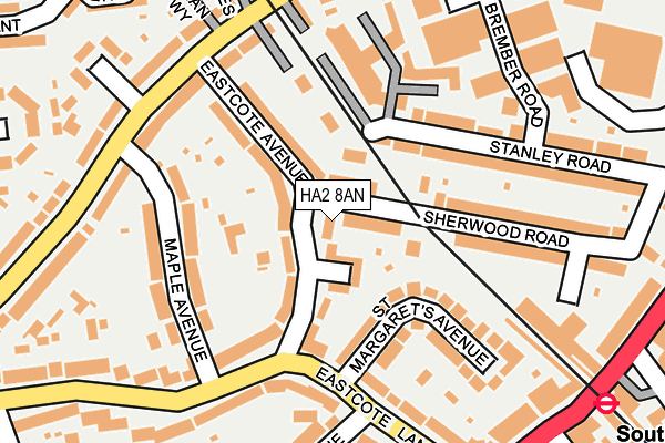 HA2 8AN map - OS OpenMap – Local (Ordnance Survey)