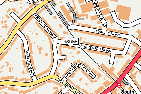 HA2 8AP map - OS OpenMap – Local (Ordnance Survey)