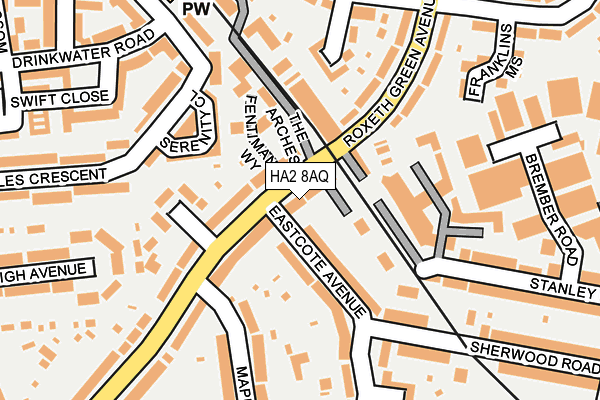 HA2 8AQ map - OS OpenMap – Local (Ordnance Survey)