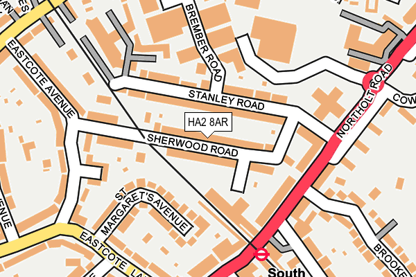 HA2 8AR map - OS OpenMap – Local (Ordnance Survey)