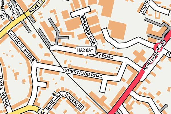 HA2 8AY map - OS OpenMap – Local (Ordnance Survey)