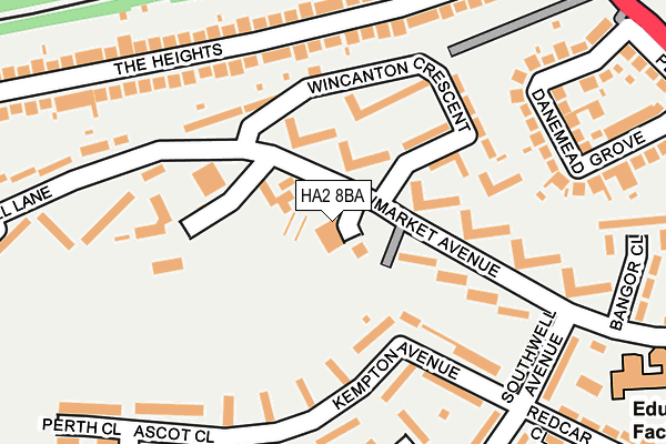 HA2 8BA map - OS OpenMap – Local (Ordnance Survey)