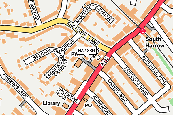 HA2 8BN map - OS OpenMap – Local (Ordnance Survey)