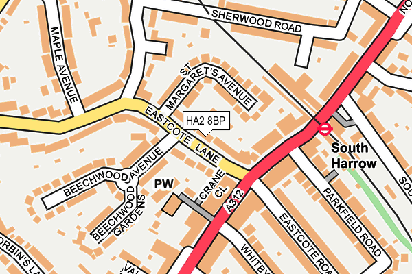 HA2 8BP map - OS OpenMap – Local (Ordnance Survey)