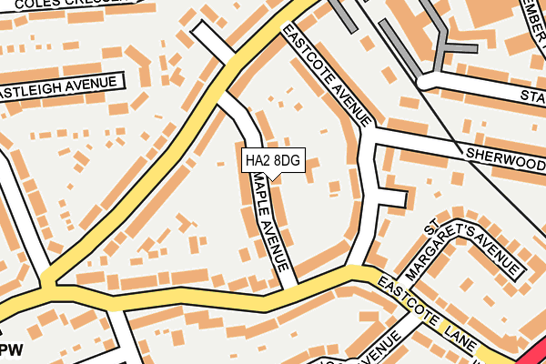 HA2 8DG map - OS OpenMap – Local (Ordnance Survey)