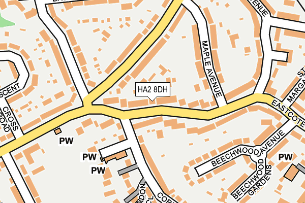 HA2 8DH map - OS OpenMap – Local (Ordnance Survey)