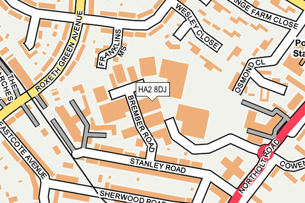 HA2 8DJ map - OS OpenMap – Local (Ordnance Survey)