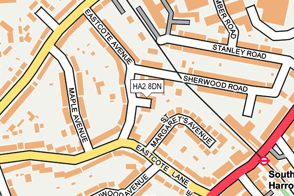HA2 8DN map - OS OpenMap – Local (Ordnance Survey)