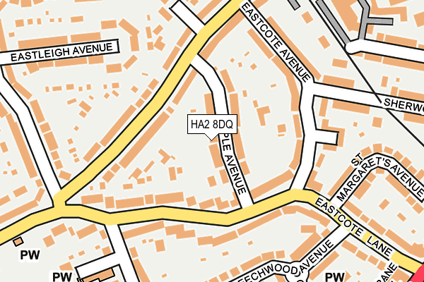 HA2 8DQ map - OS OpenMap – Local (Ordnance Survey)