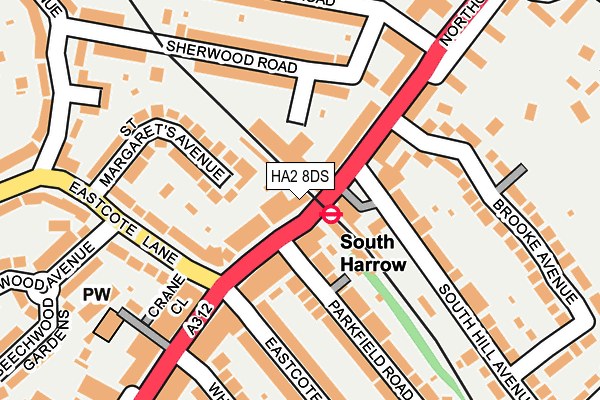 HA2 8DS map - OS OpenMap – Local (Ordnance Survey)
