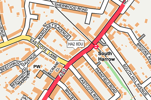 Map of SOUTH HARROW FOOD & WINE LTD at local scale