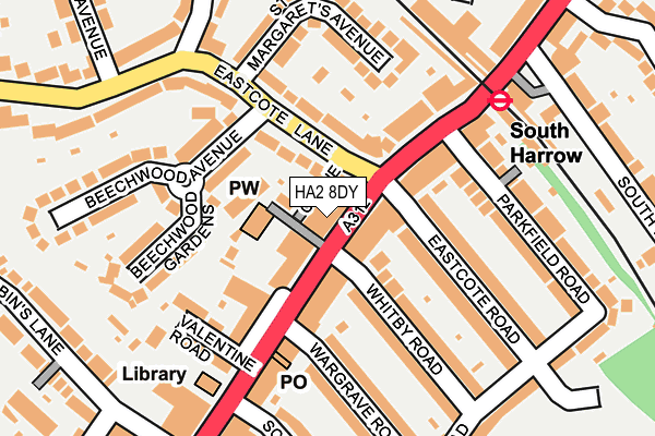 HA2 8DY map - OS OpenMap – Local (Ordnance Survey)