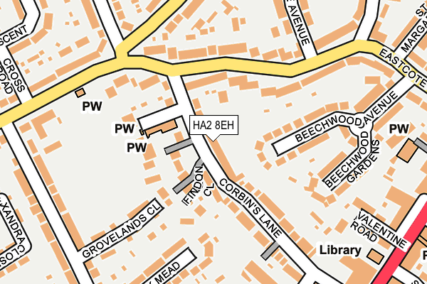 HA2 8EH map - OS OpenMap – Local (Ordnance Survey)