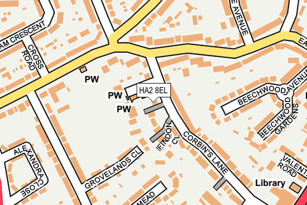 HA2 8EL map - OS OpenMap – Local (Ordnance Survey)