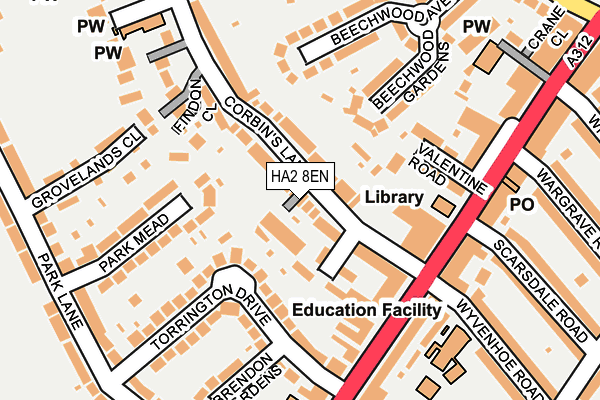 HA2 8EN map - OS OpenMap – Local (Ordnance Survey)