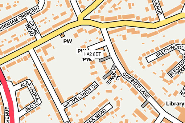 HA2 8ET map - OS OpenMap – Local (Ordnance Survey)