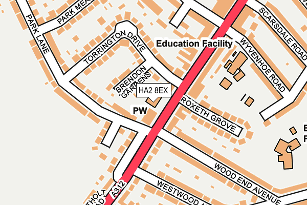 HA2 8EX map - OS OpenMap – Local (Ordnance Survey)