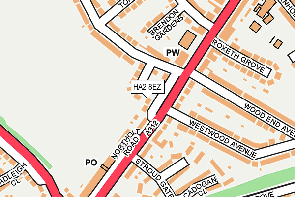 HA2 8EZ map - OS OpenMap – Local (Ordnance Survey)