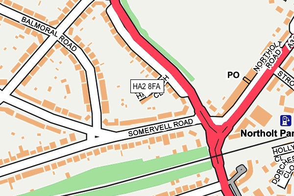 HA2 8FA map - OS OpenMap – Local (Ordnance Survey)