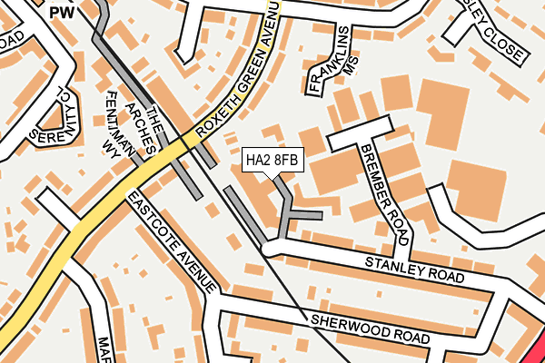 HA2 8FB map - OS OpenMap – Local (Ordnance Survey)