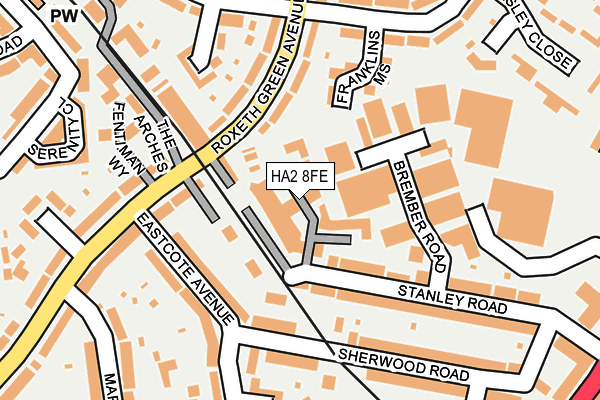 HA2 8FE map - OS OpenMap – Local (Ordnance Survey)